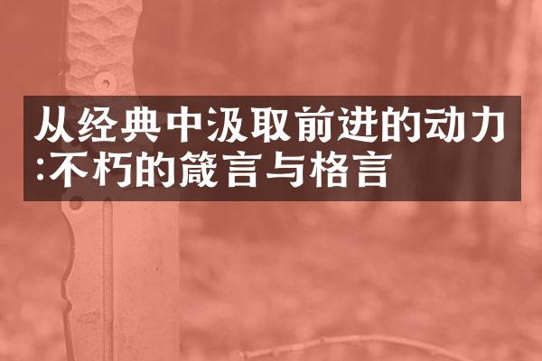 从经典中汲取前进的动力:不朽的箴言与格言