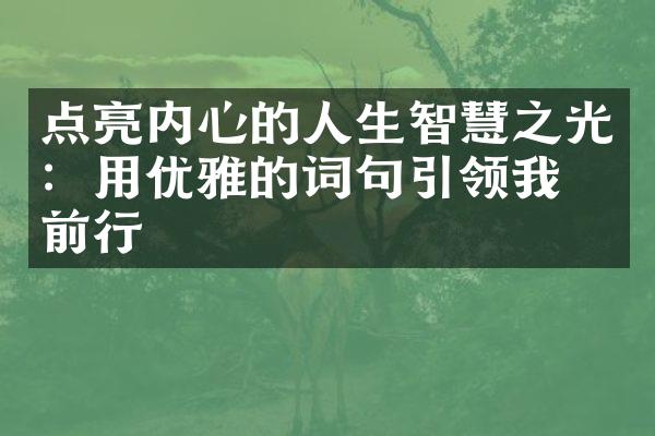 点亮内心的人生智慧之光：用优雅的词句引领我们前行