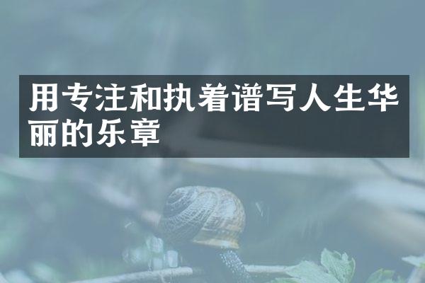 用专注和执着谱写人生华丽的乐章