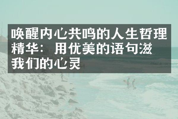 唤醒内心共鸣的人生哲理精华：用优美的语句滋养我们的心灵