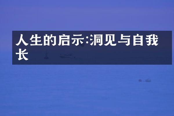 人生的启示:洞见与自我成长