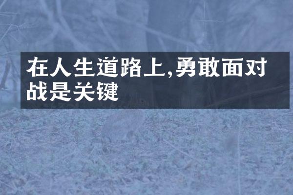 在人生道路上,勇敢面对挑战是关键