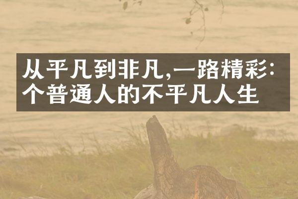 从平凡到非凡,精彩:一个普通人的不平凡人生