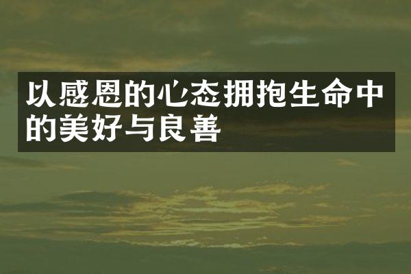 以感恩的心态拥抱生命中的美好与良善