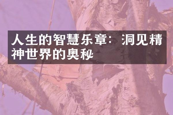 人生的智慧乐章：洞见精神世界的奥秘