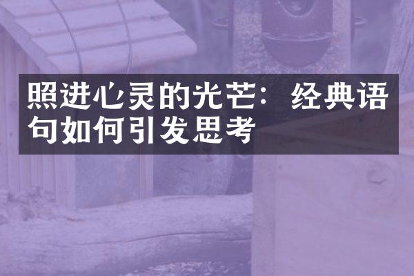 照进心灵的光芒：经典语句如何引发思考