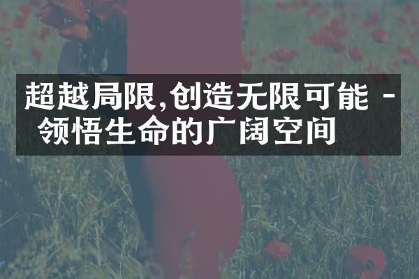 超越限,创造无限可能 - 领悟生命的广阔空间