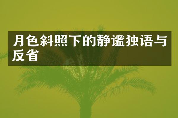 月色斜照下的静谧独语与反