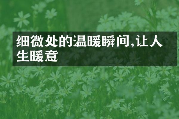 细微处的温暖瞬间,让人心生暖意