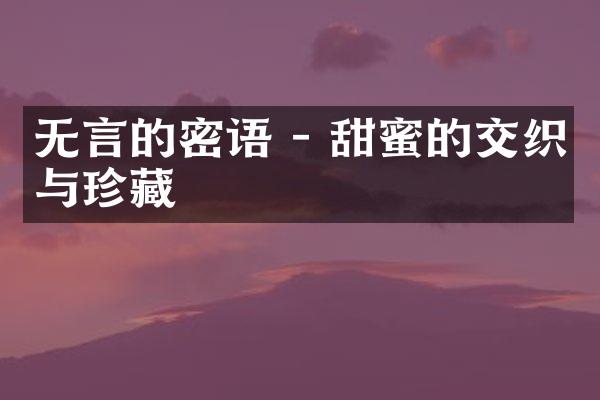 无言的密语 - 甜蜜的交织与珍藏