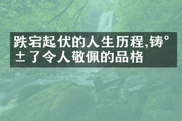 跌宕起伏的人生,铸就了令人敬佩的品格