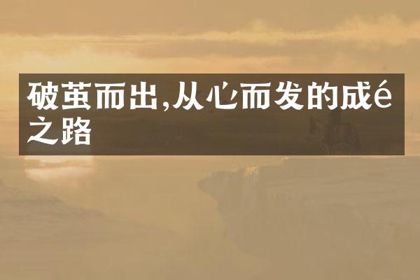 破茧而出,从心而发的成长之路
