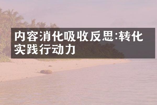 内容消化吸收反思:转化为实践行动力