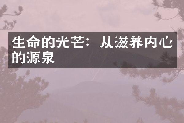 生命的光芒：从滋养内心的源泉