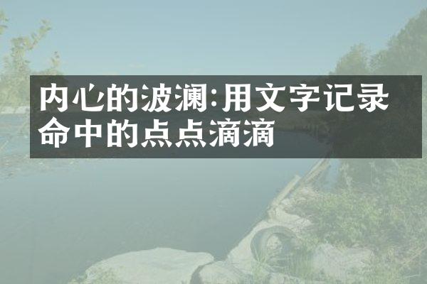 内心的波澜:用文字记录生命中的点点滴滴