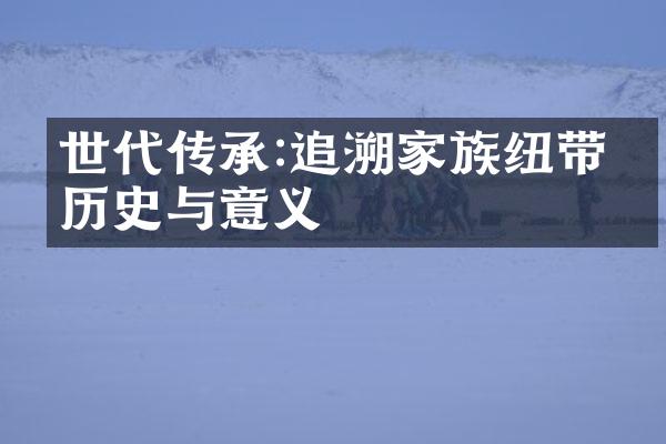 世代传承:追溯家族纽带的历史与意义