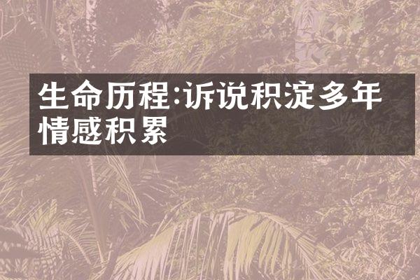 生命:诉说积淀多年的情感积累