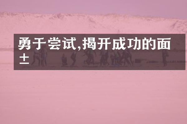 勇于尝试,揭开成功的面纱