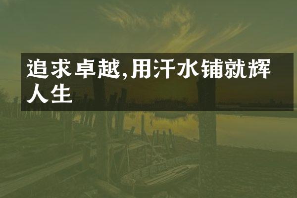 追求卓越,用汗水铺就辉煌人生