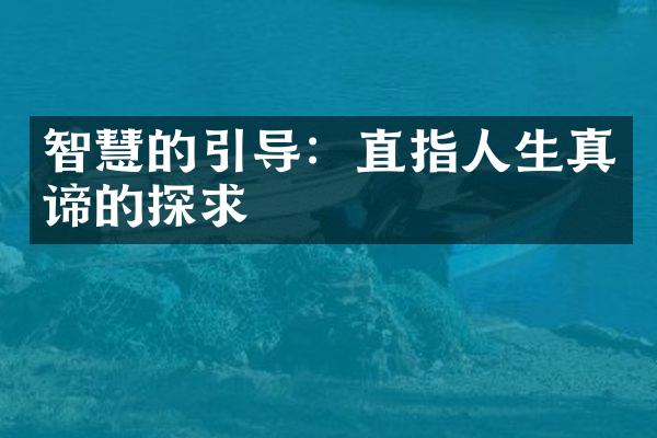 智慧的引导：直指人生真谛的探求