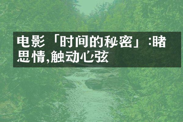 电影「时间的秘密」:睹物思情,触动心弦