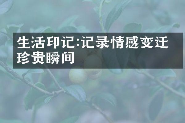 生活印记:记录情感变迁的珍贵瞬间