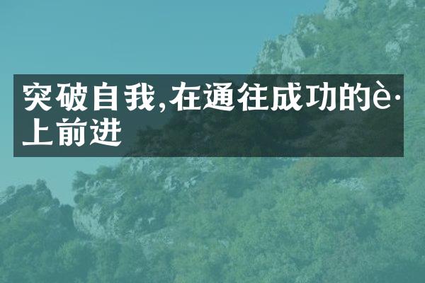 突破自我,在通往成功的路上前进