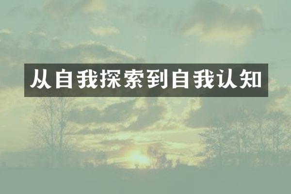 从自我探索到自我认知