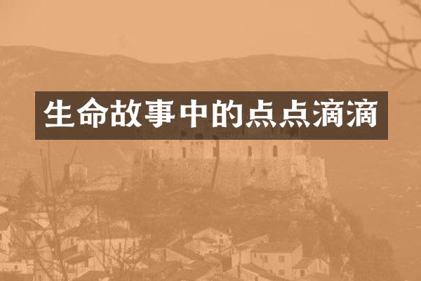 生命故事中的点点滴滴