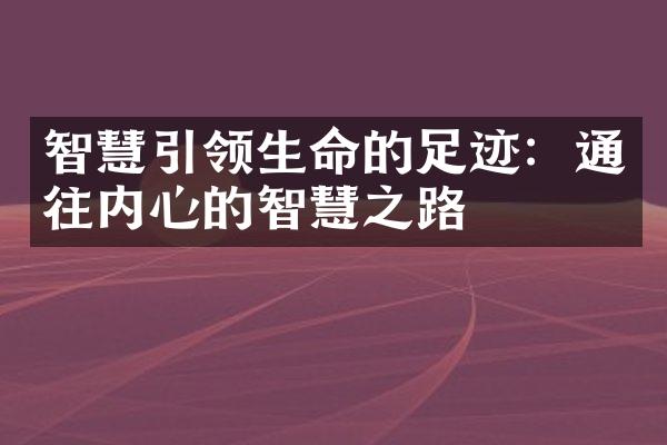 智慧引领生命的足迹：通往内心的智慧之路