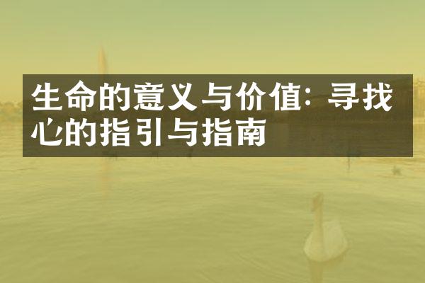 生命的意义与价值: 寻找内心的指引与指南