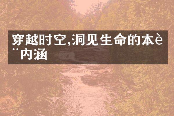 穿越时空,洞见生命的本质内涵