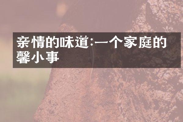 亲情的味道:一个家庭的温馨小事