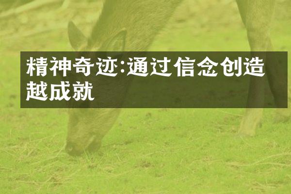 精神奇迹:通过信念创造卓越成就