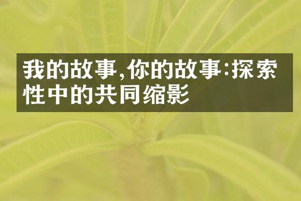 我的故事,你的故事:探索人性中的共同缩影