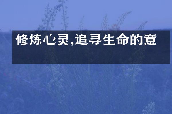 修炼心灵,追寻生命的意义