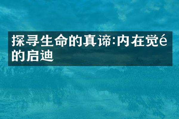 探寻生命的真谛:内在觉醒的启迪