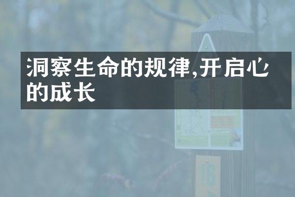 洞察生命的规律,开启心灵的成长