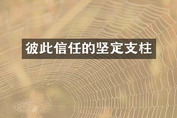 彼此信任的坚定支柱