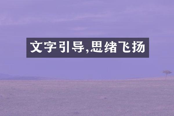 文字引导,思绪飞扬