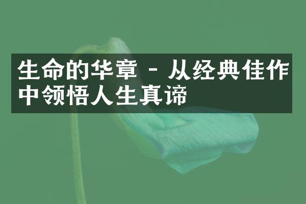 生命的华章 - 从经典佳作中领悟人生真谛