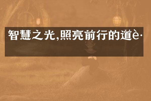 智慧之光,照亮前行的道路