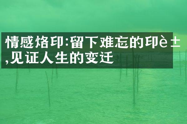 情感烙印:留下难忘的印象,见证人生的变迁