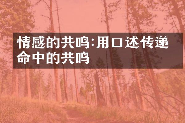 情感的共鸣:用口述传递生命中的共鸣
