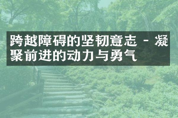 跨越障碍的坚韧意志 - 凝聚前进的动力与勇气