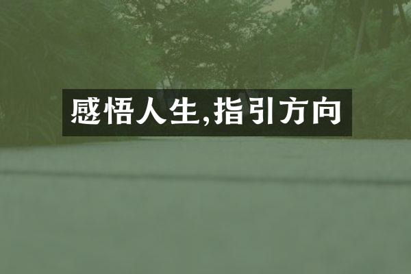 感悟人生,指引方向