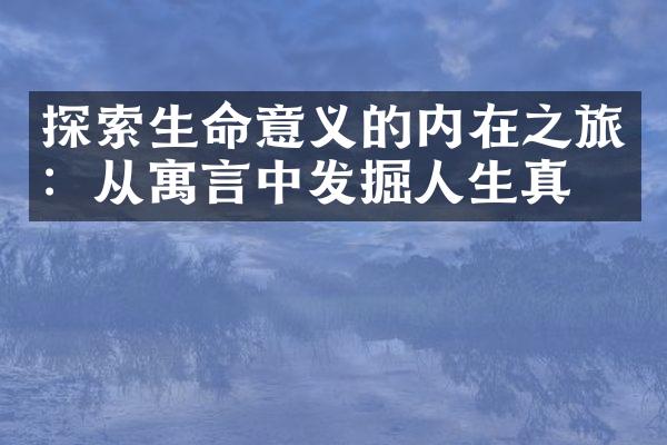 探索生命意义的内在之旅：从寓言中发掘人生真理