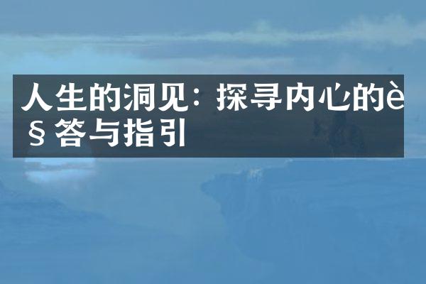 人生的洞见: 探寻内心的解答与指引