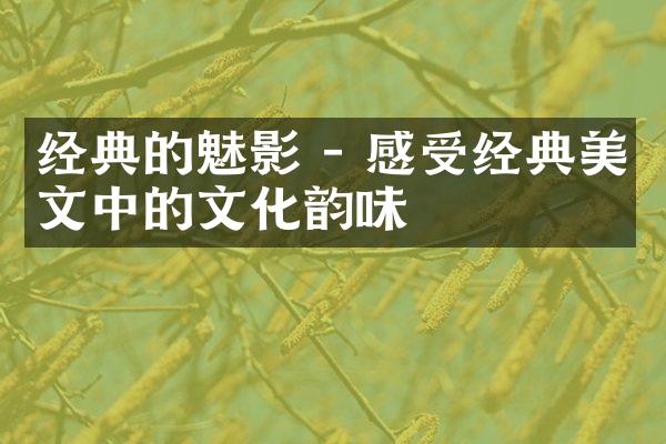 经典的魅影 - 感受经典美文中的文化韵味