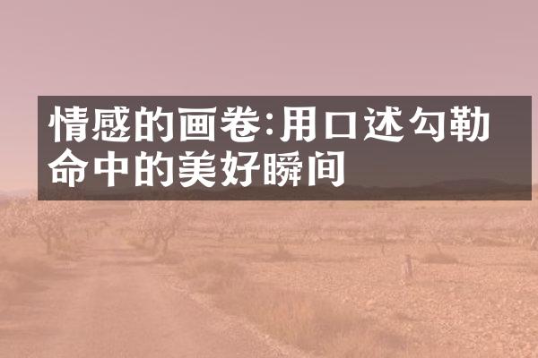 情感的画卷:用口述勾勒生命中的美好瞬间
